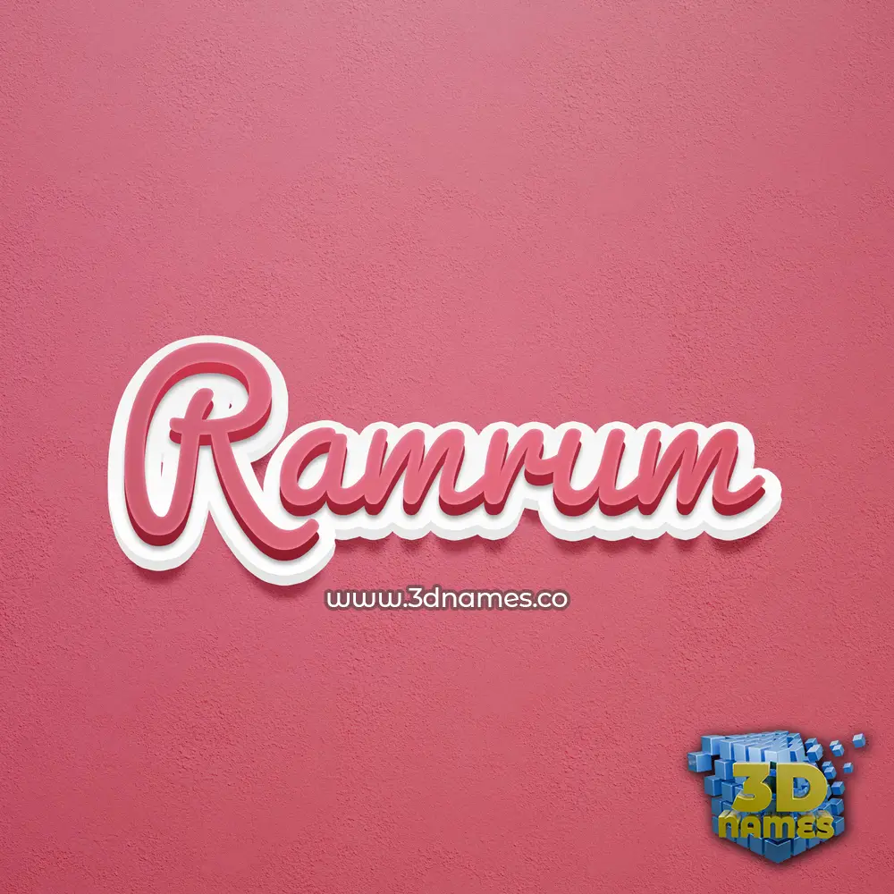 ramrum in Red Scribble style - 3D name wallpaper
