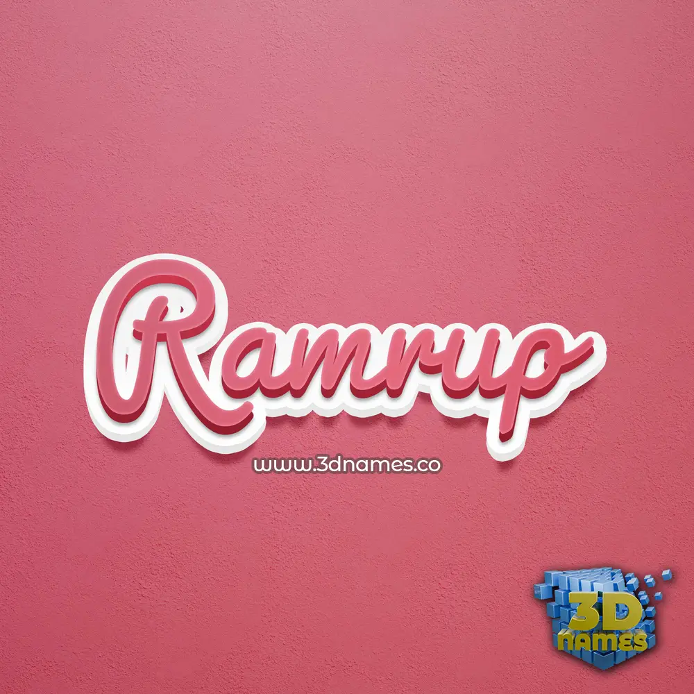 ramrup in Red Scribble style - 3D name wallpaper