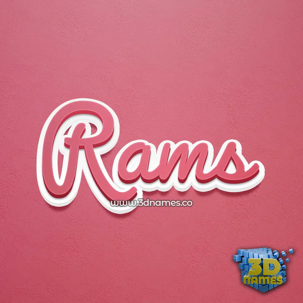 rams in Red Scribble style - 3D name wallpaper