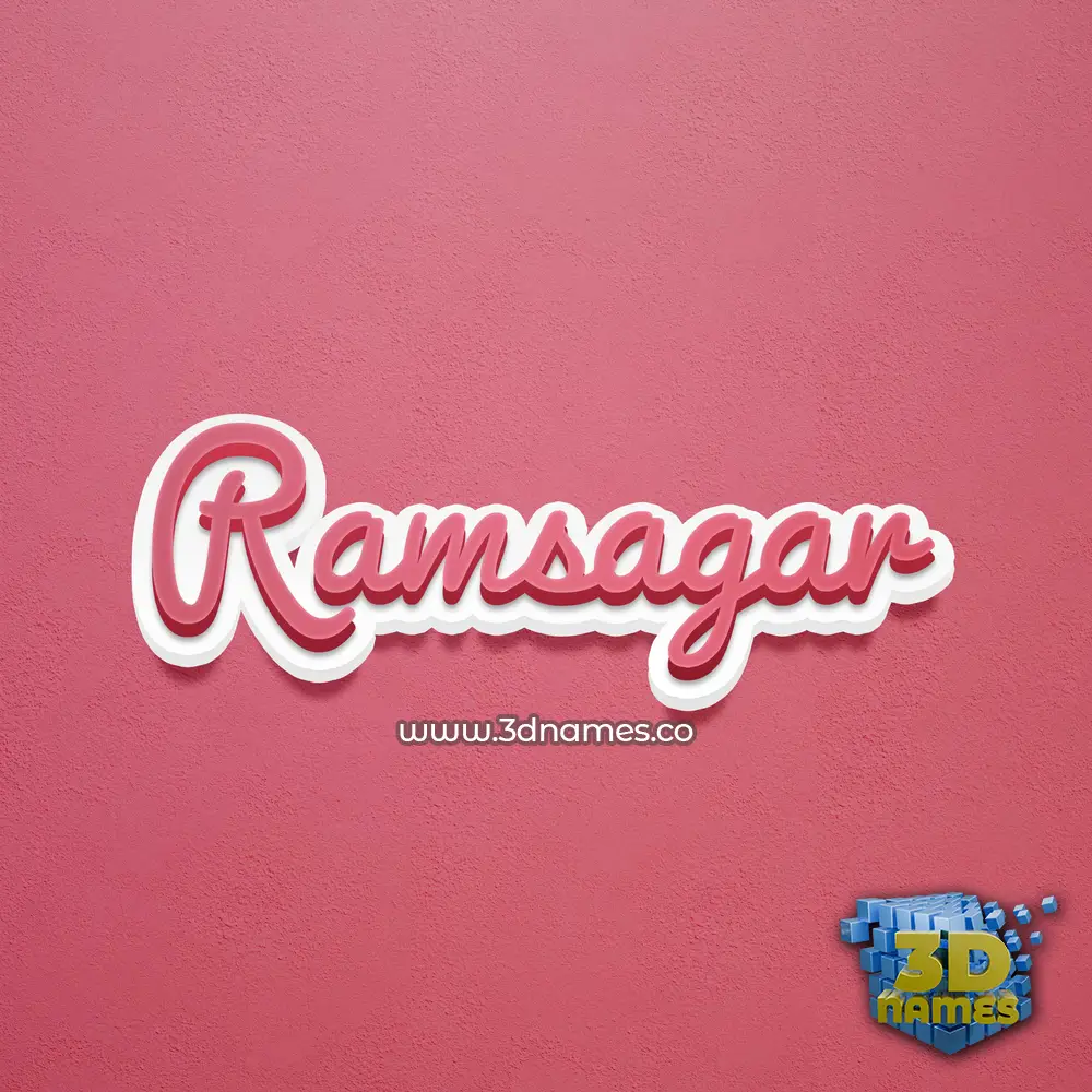 ramsagar in Red Scribble style - 3D name wallpaper