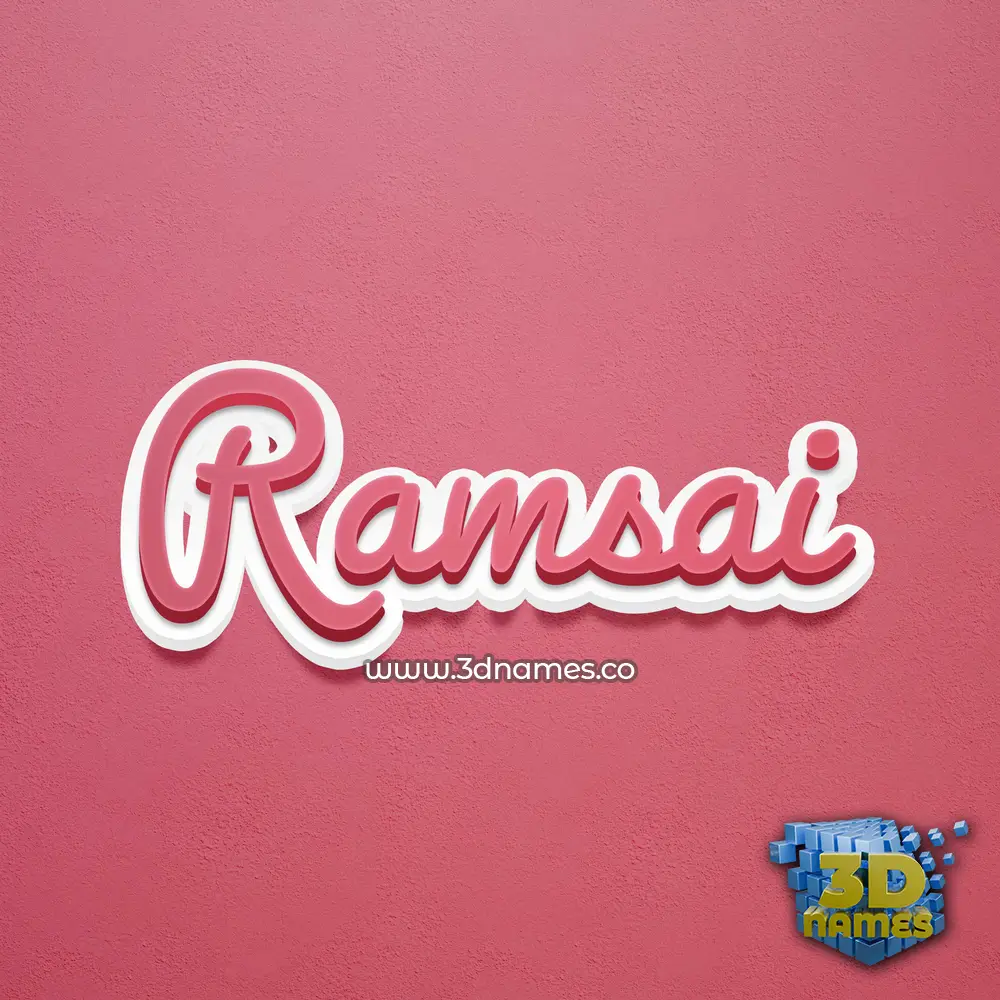 ramsai in Red Scribble style - 3D name wallpaper