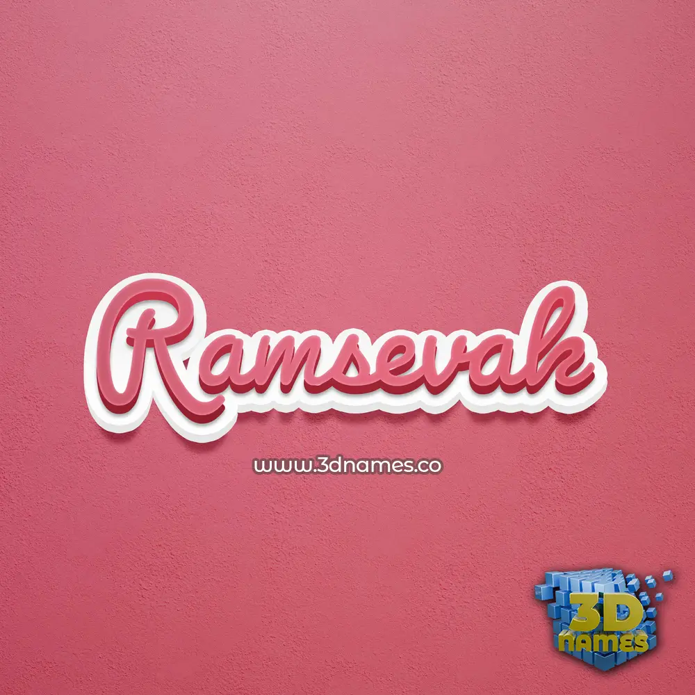 ramsevak in Red Scribble style - 3D name wallpaper
