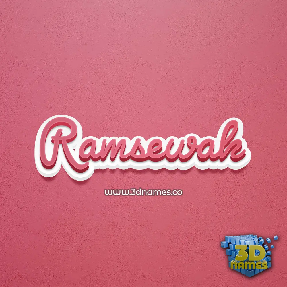 ramsewak in Red Scribble style - 3D name wallpaper