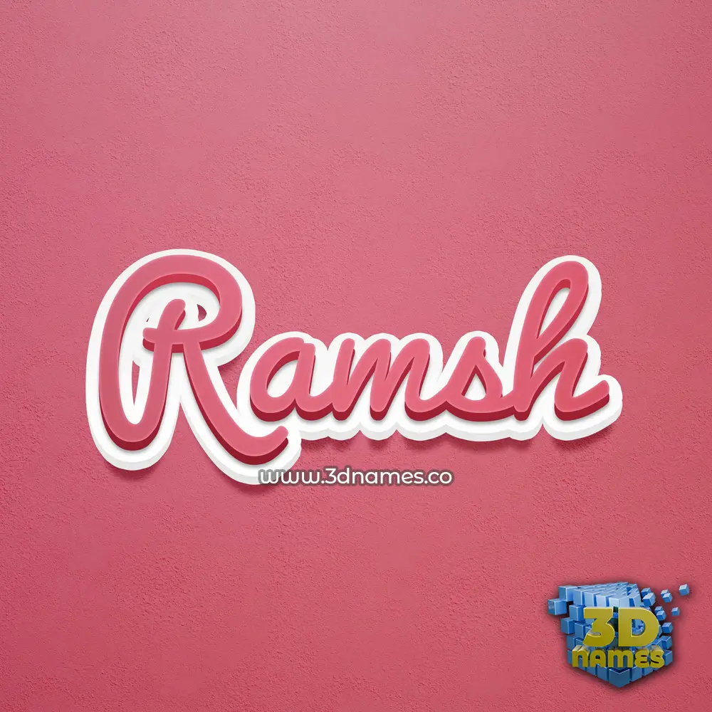 ramsh in Red Scribble style - 3D name wallpaper