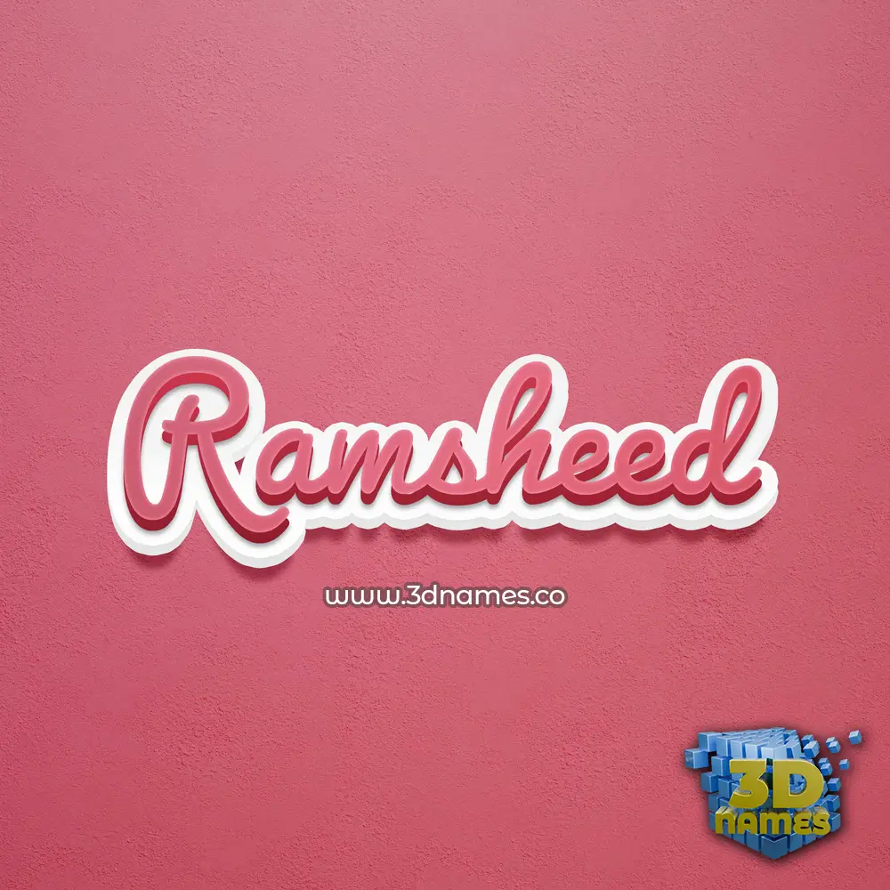 ramsheed in Red Scribble style - 3D name wallpaper