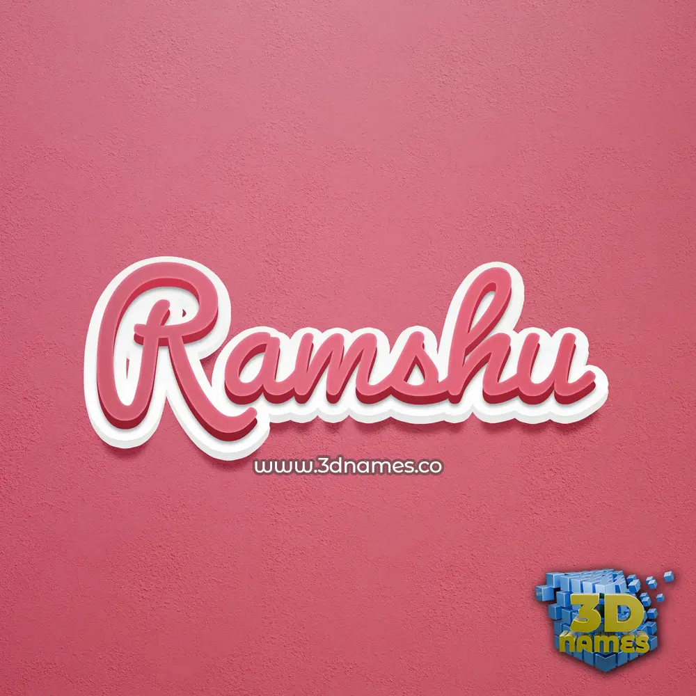 ramshu in Red Scribble style - 3D name wallpaper