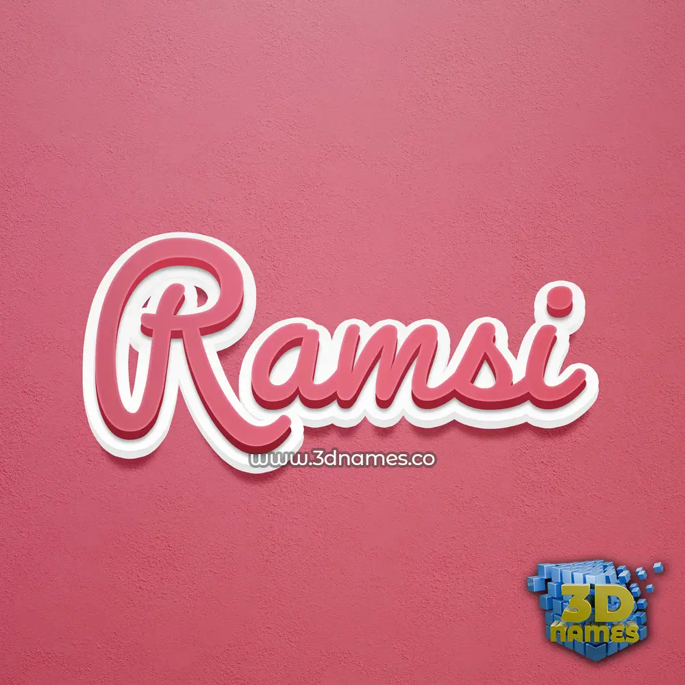 ramsi in Red Scribble style - 3D name wallpaper