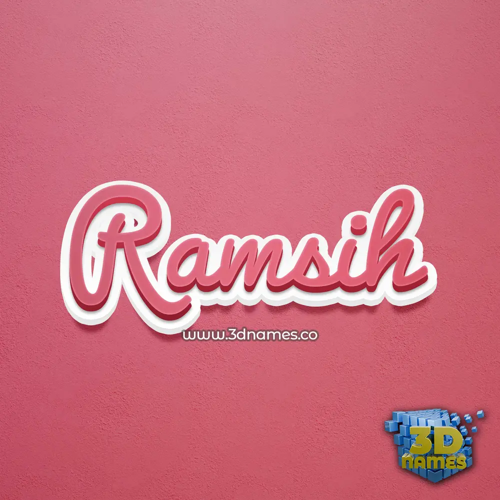 ramsih in Red Scribble style - 3D name wallpaper