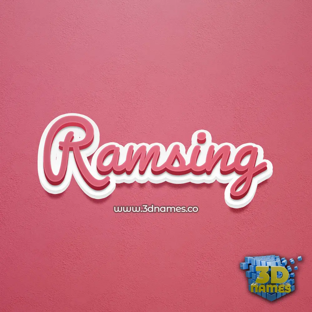 ramsing in Red Scribble style - 3D name wallpaper