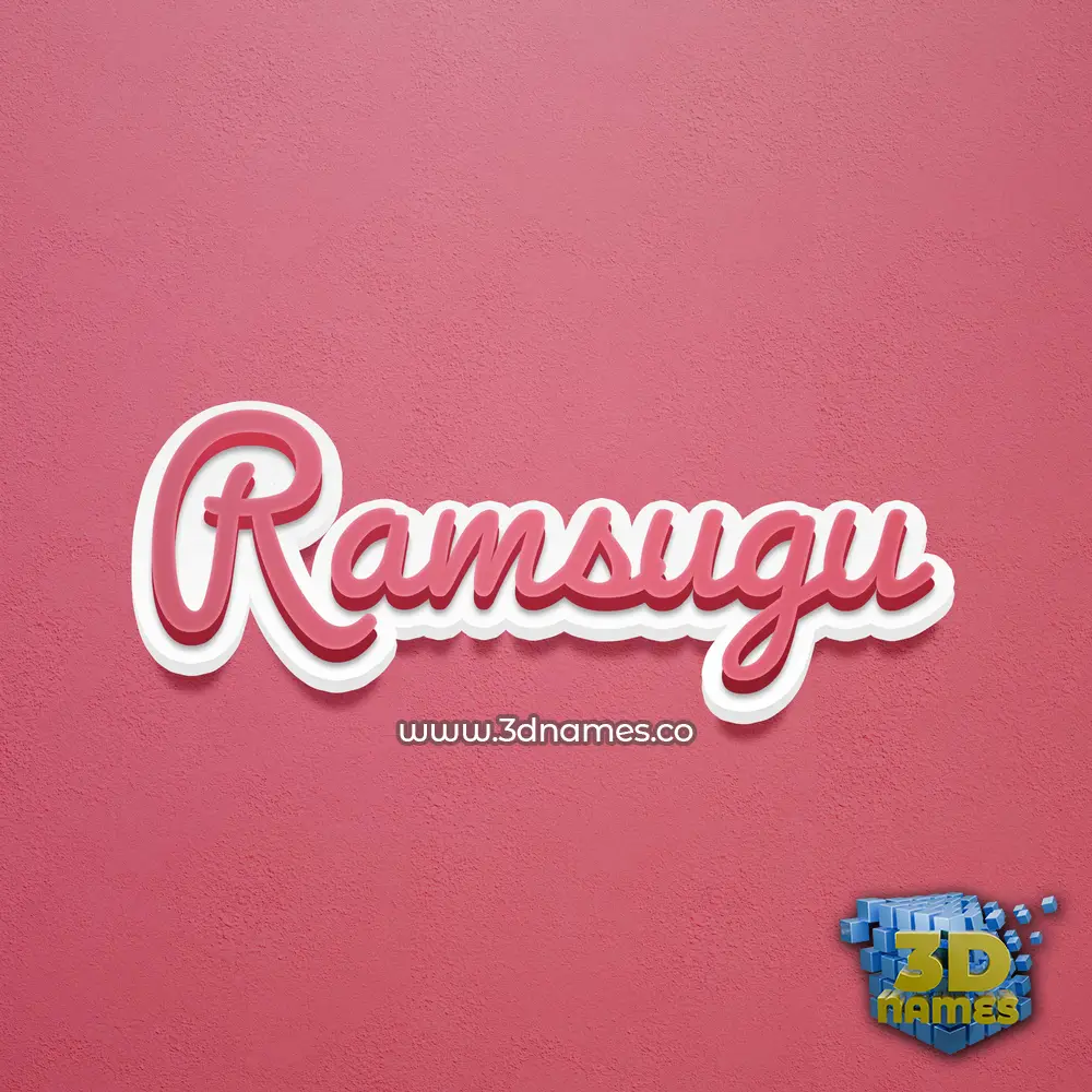 ramsugu in Red Scribble style - 3D name wallpaper