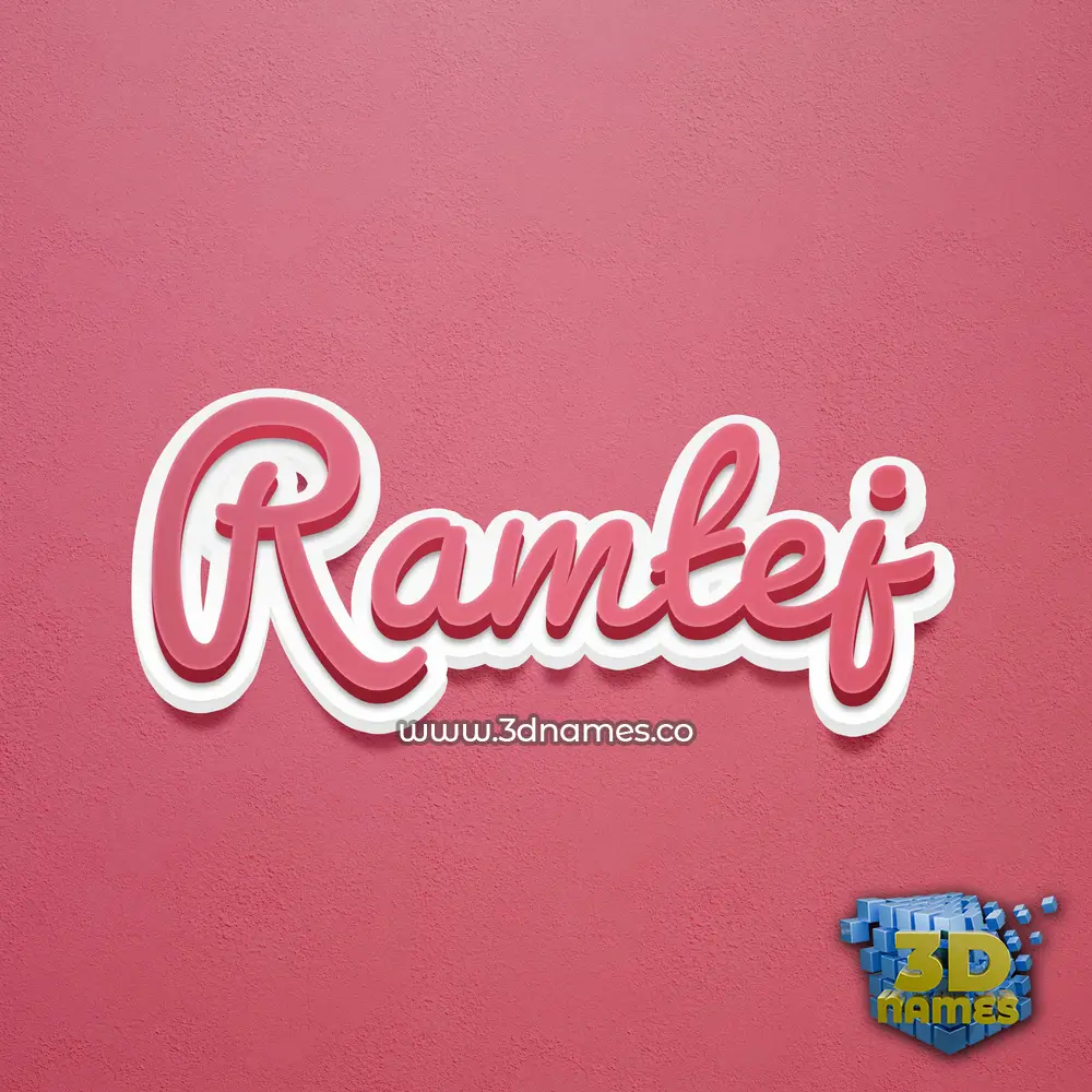 ramtej in Red Scribble style - 3D name wallpaper