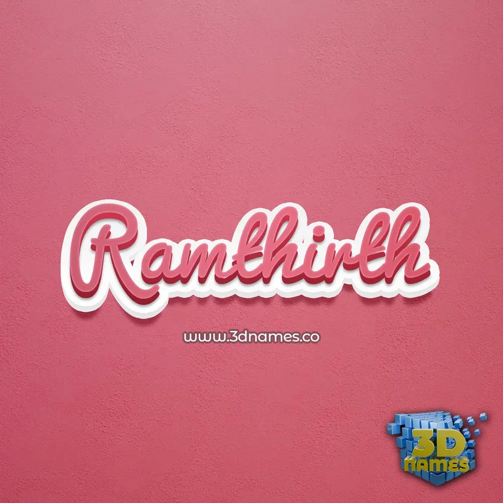 ramthirth in Red Scribble style - 3D name wallpaper