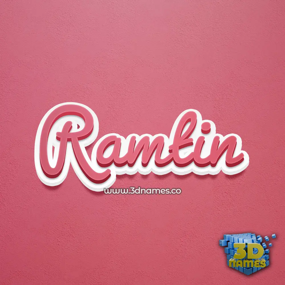 ramtin in Red Scribble style - 3D name wallpaper