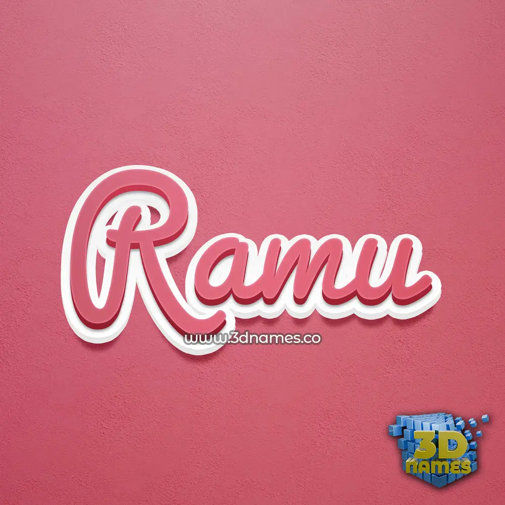 ramu in Red Scribble style - 3D name wallpaper