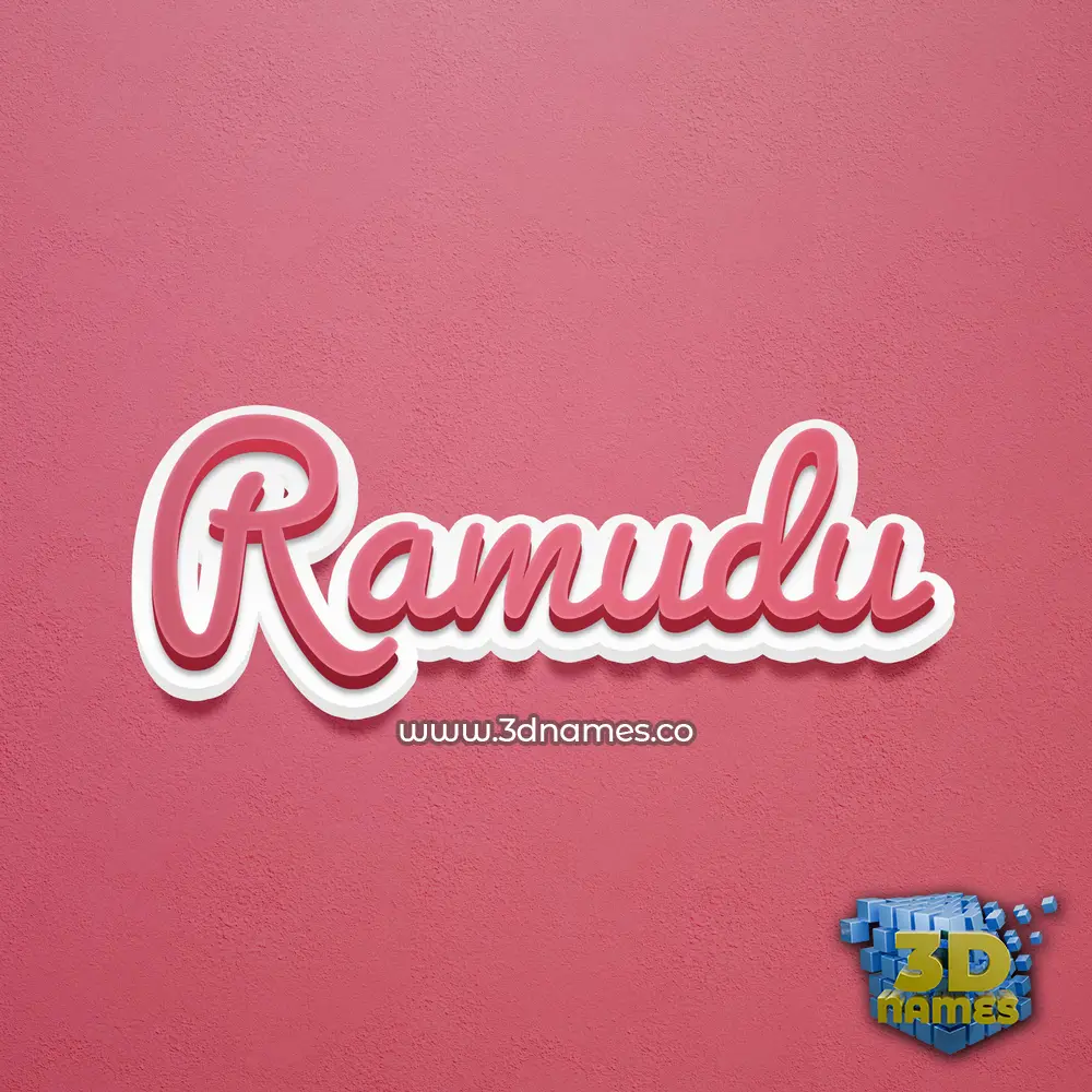 ramudu in Red Scribble style - 3D name wallpaper