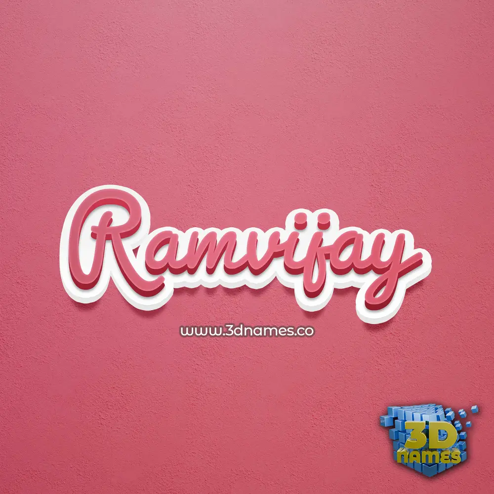 ramvijay in Red Scribble style - 3D name wallpaper