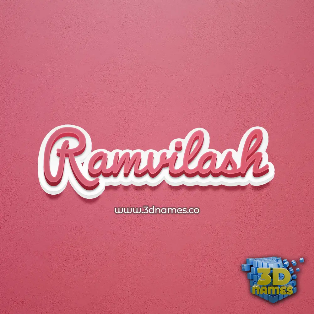 ramvilash in Red Scribble style - 3D name wallpaper