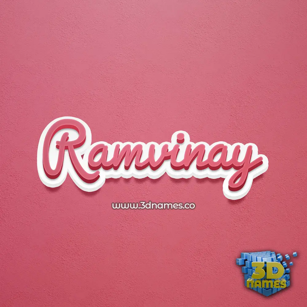 ramvinay in Red Scribble style - 3D name wallpaper