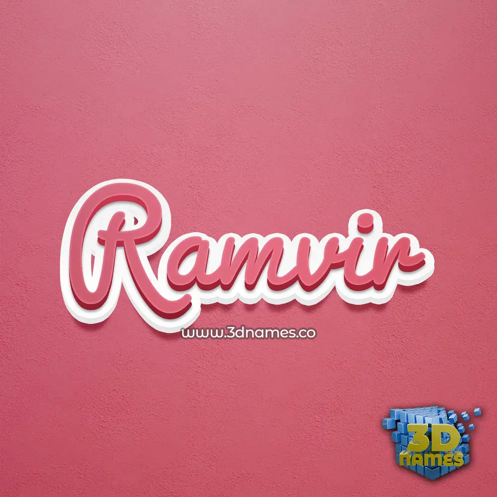 ramvir in Red Scribble style - 3D name wallpaper