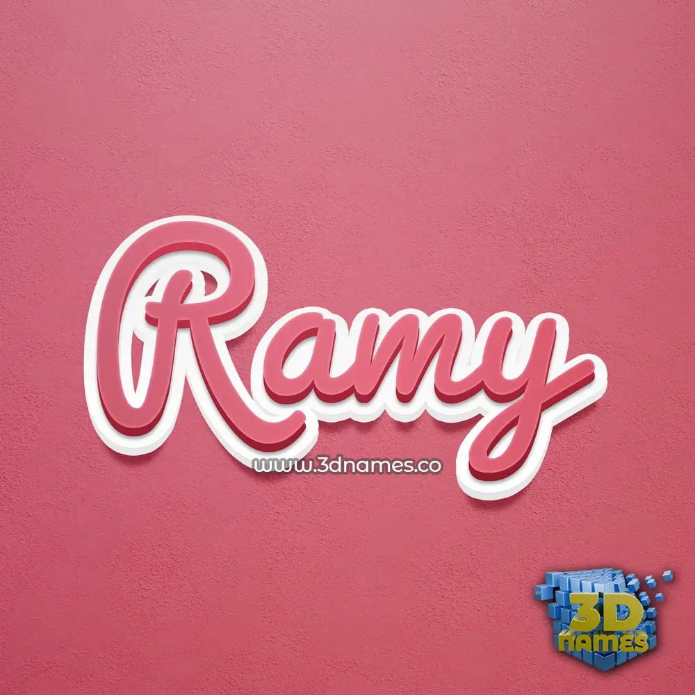 ramy in Red Scribble style - 3D name wallpaper