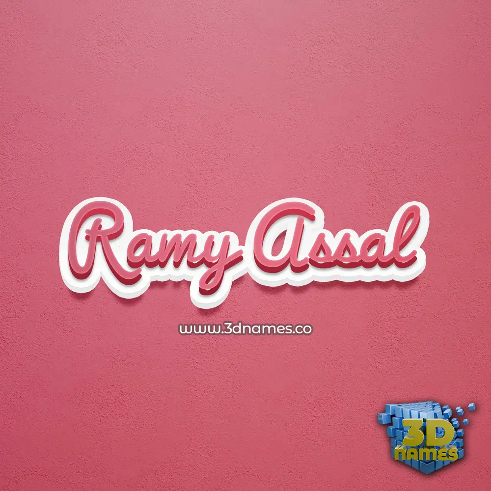 ramy assal in Red Scribble style - 3D name wallpaper