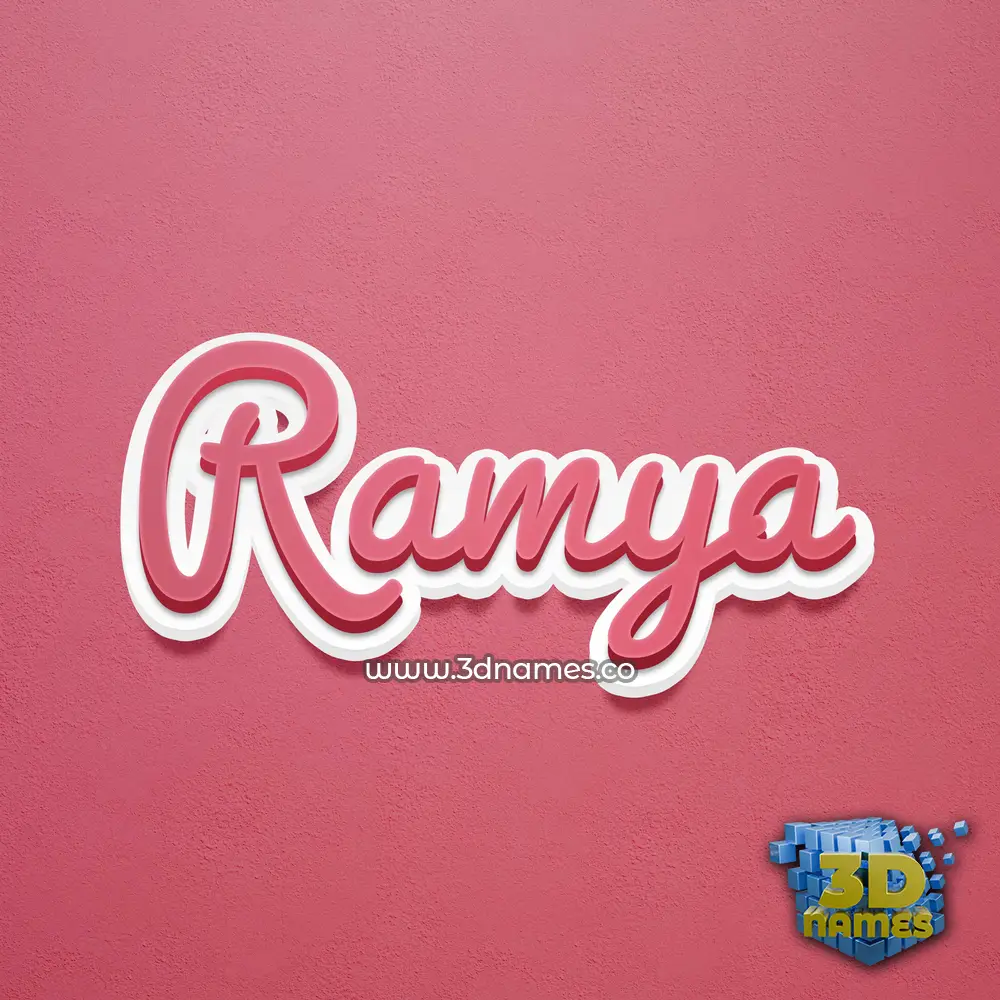 ramya in Red Scribble style - 3D name wallpaper