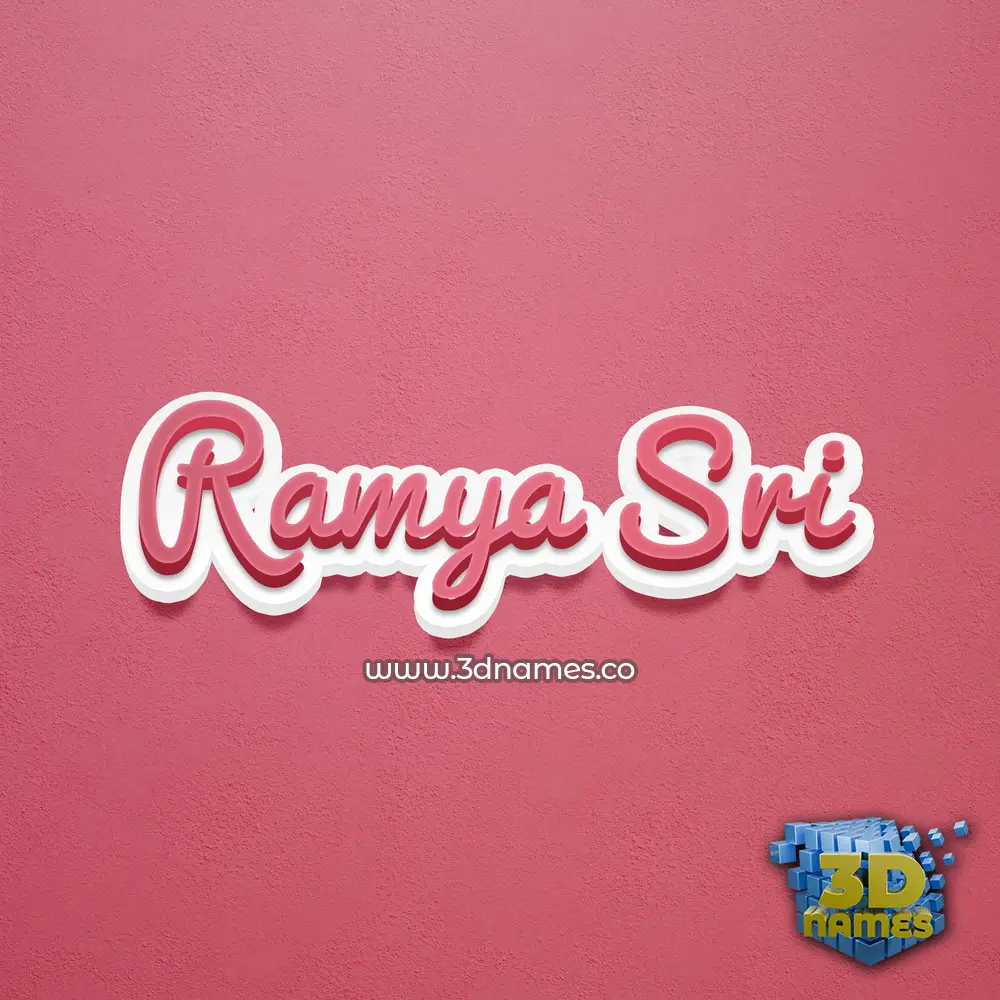 ramya sri in Red Scribble style - 3D name wallpaper
