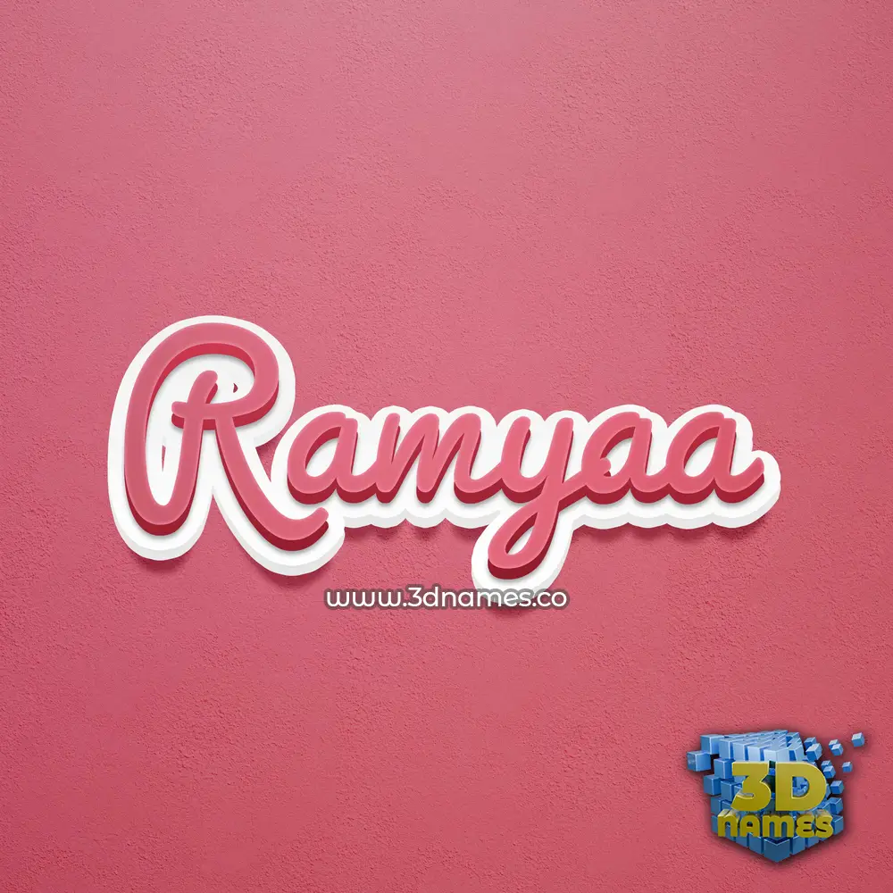 ramyaa in Red Scribble style - 3D name wallpaper