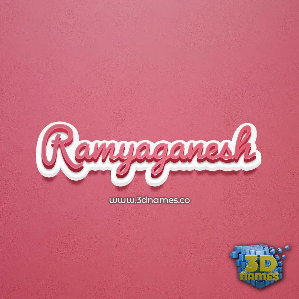 ramyaganesh in Red Scribble style - 3D name wallpaper
