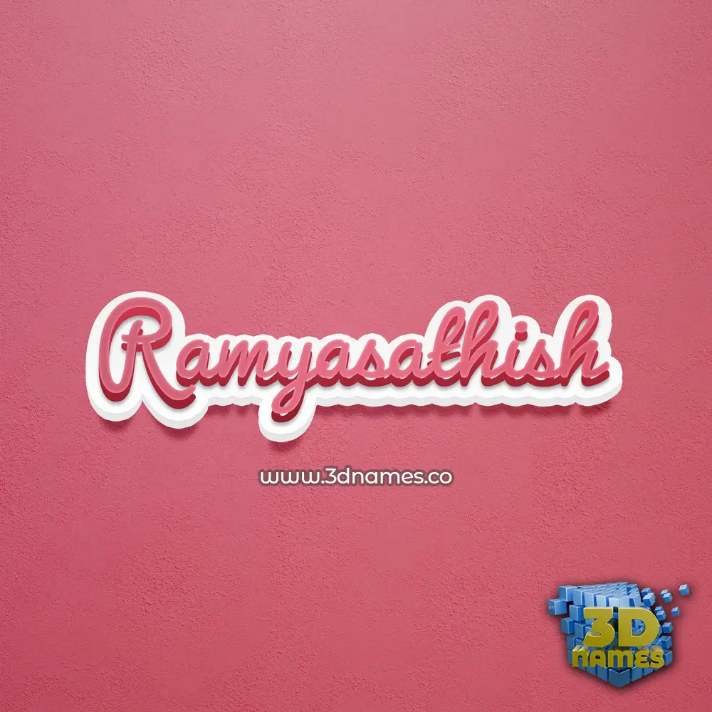 ramyasathish in Red Scribble style - 3D name wallpaper