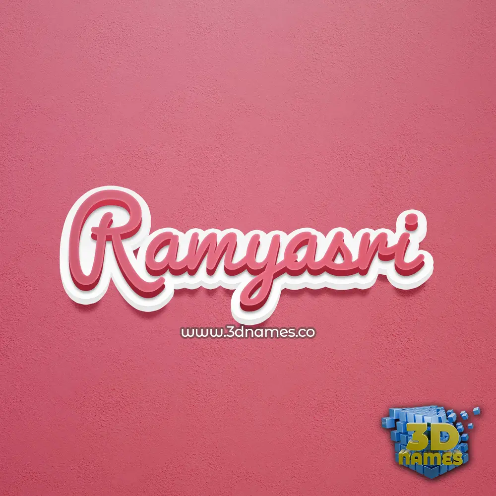 ramyasri in Red Scribble style - 3D name wallpaper