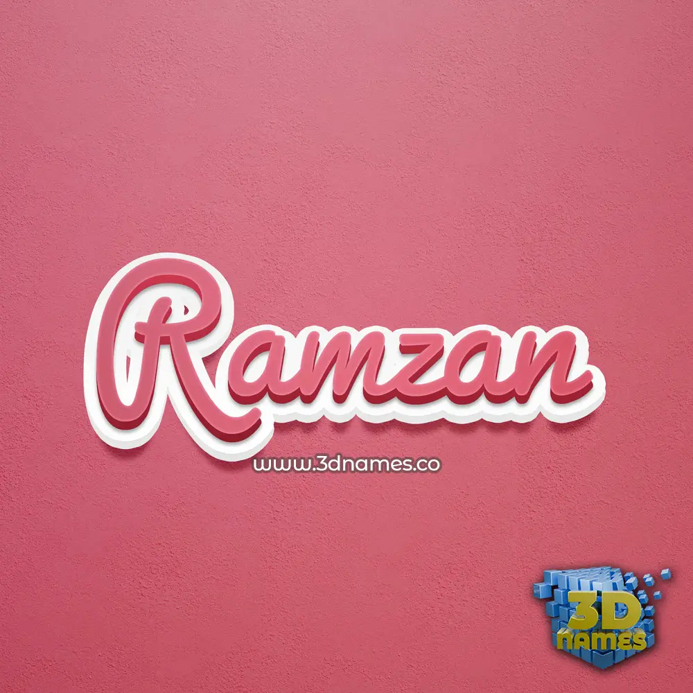 ramzan in Red Scribble style - 3D name wallpaper