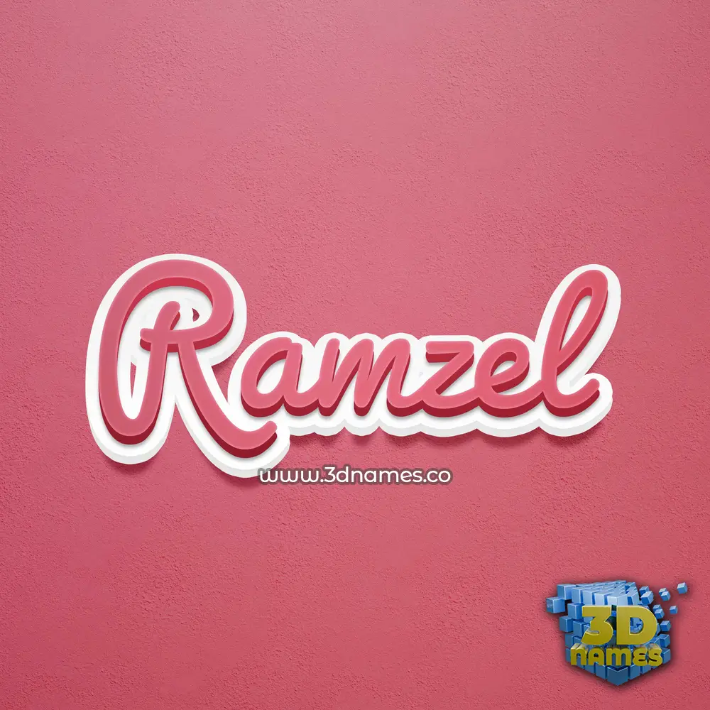 ramzel in Red Scribble style - 3D name wallpaper