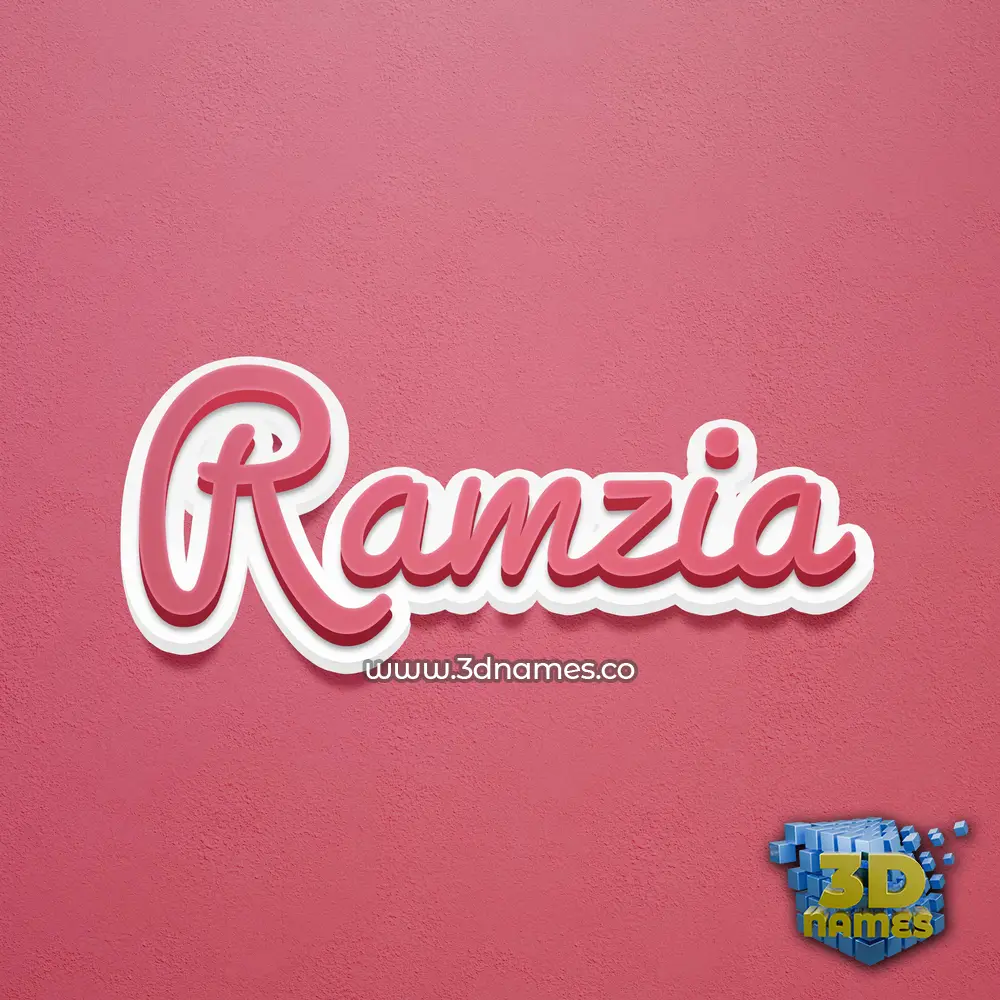 ramzia in Red Scribble style - 3D name wallpaper