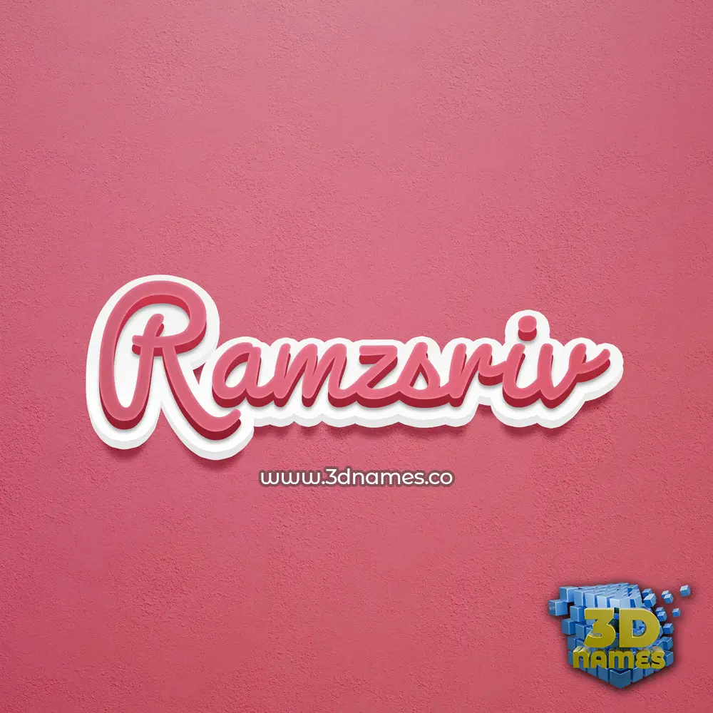 ramzsriv in Red Scribble style - 3D name wallpaper