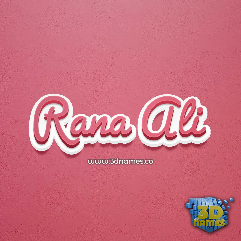rana ali in Red Scribble style - 3D name wallpaper
