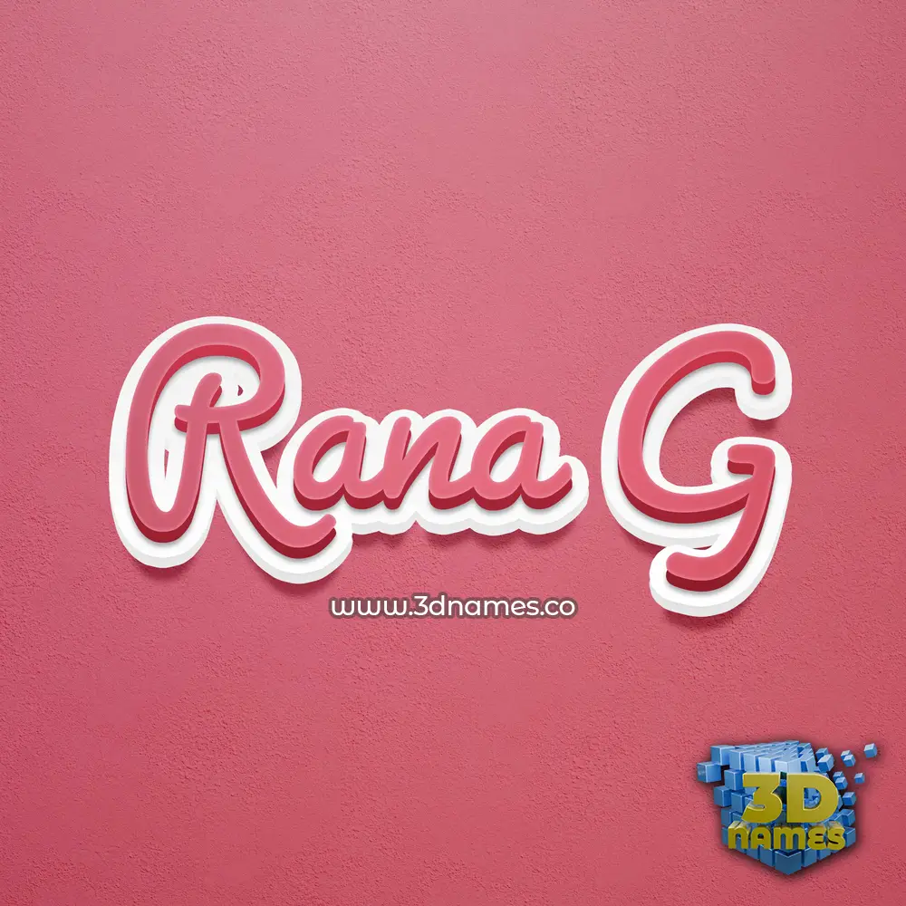 rana g in Red Scribble style - 3D name wallpaper