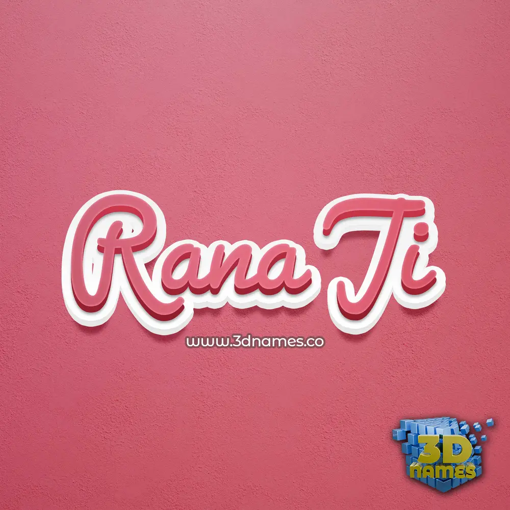 rana ji in Red Scribble style - 3D name wallpaper