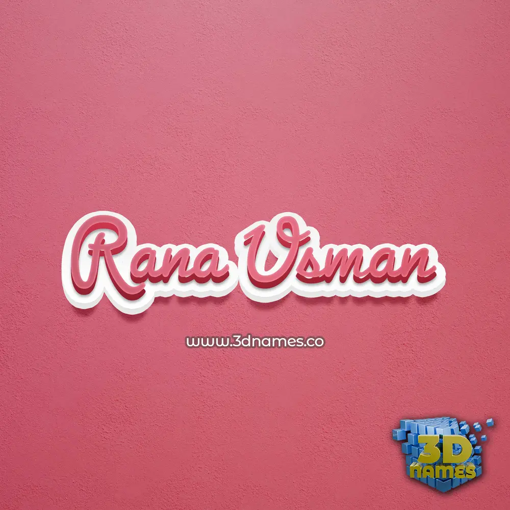rana usman in Red Scribble style - 3D name wallpaper