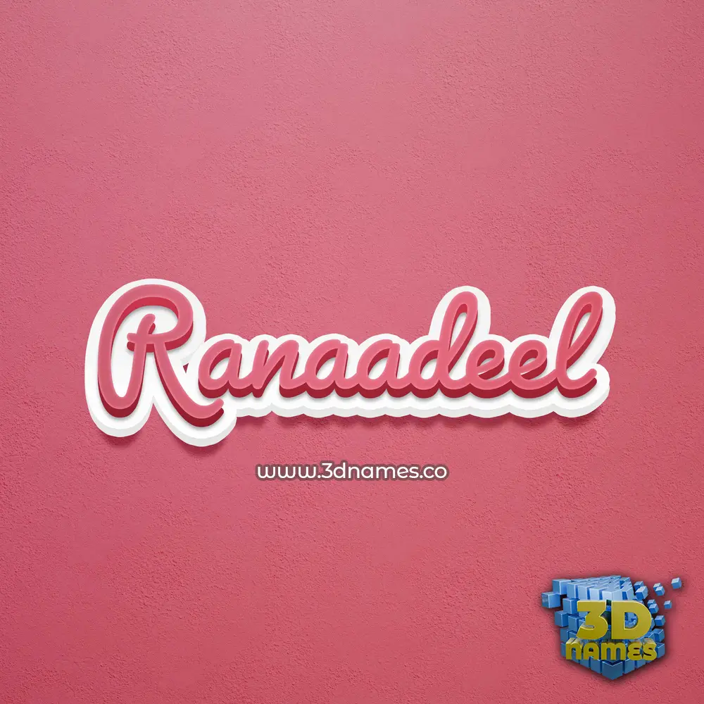 ranaadeel in Red Scribble style - 3D name wallpaper
