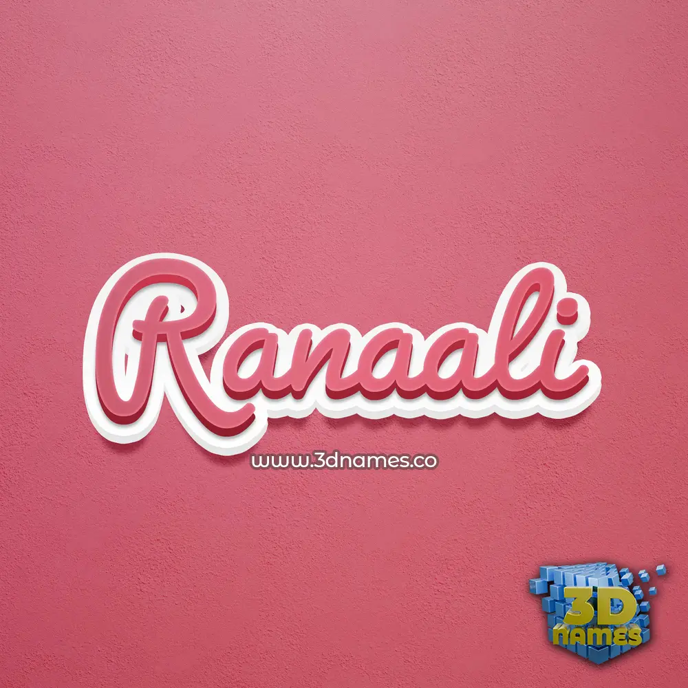 ranaali in Red Scribble style - 3D name wallpaper