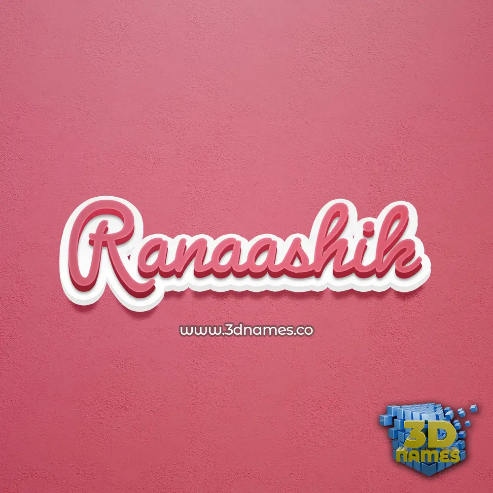 ranaashik in Red Scribble style - 3D name wallpaper