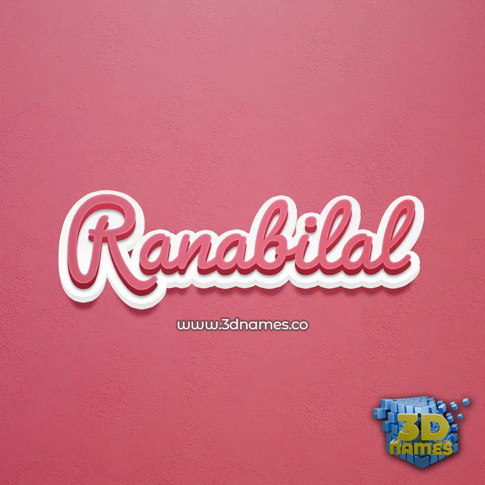 ranabilal in Red Scribble style - 3D name wallpaper