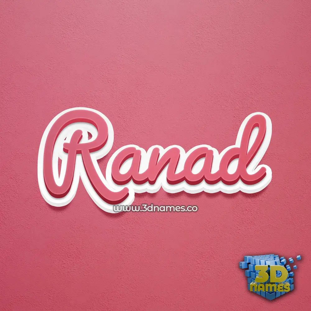 ranad in Red Scribble style - 3D name wallpaper