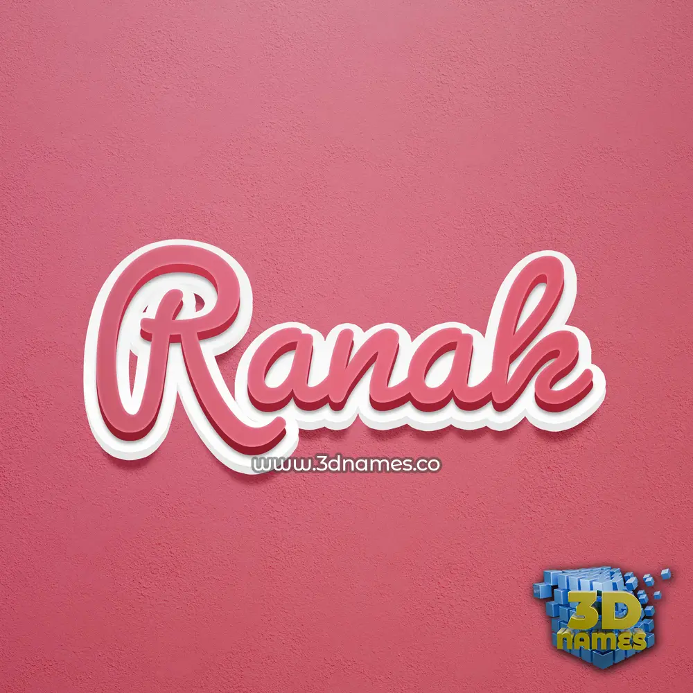 ranak in Red Scribble style - 3D name wallpaper