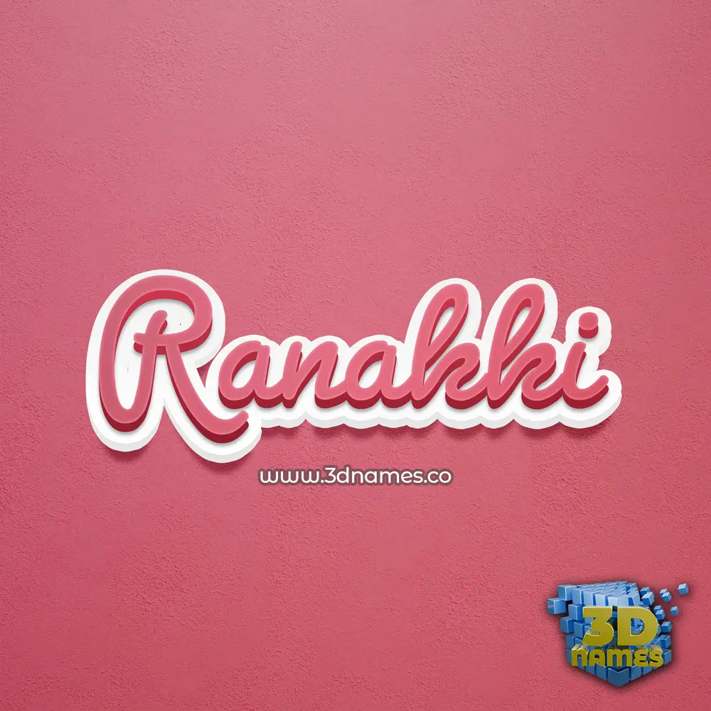 ranakki in Red Scribble style - 3D name wallpaper
