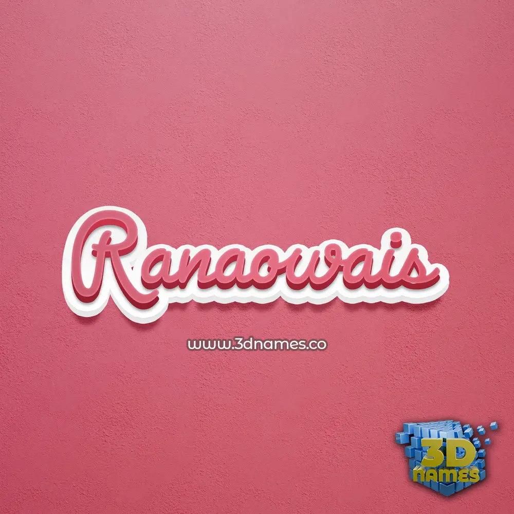 ranaowais in Red Scribble style - 3D name wallpaper