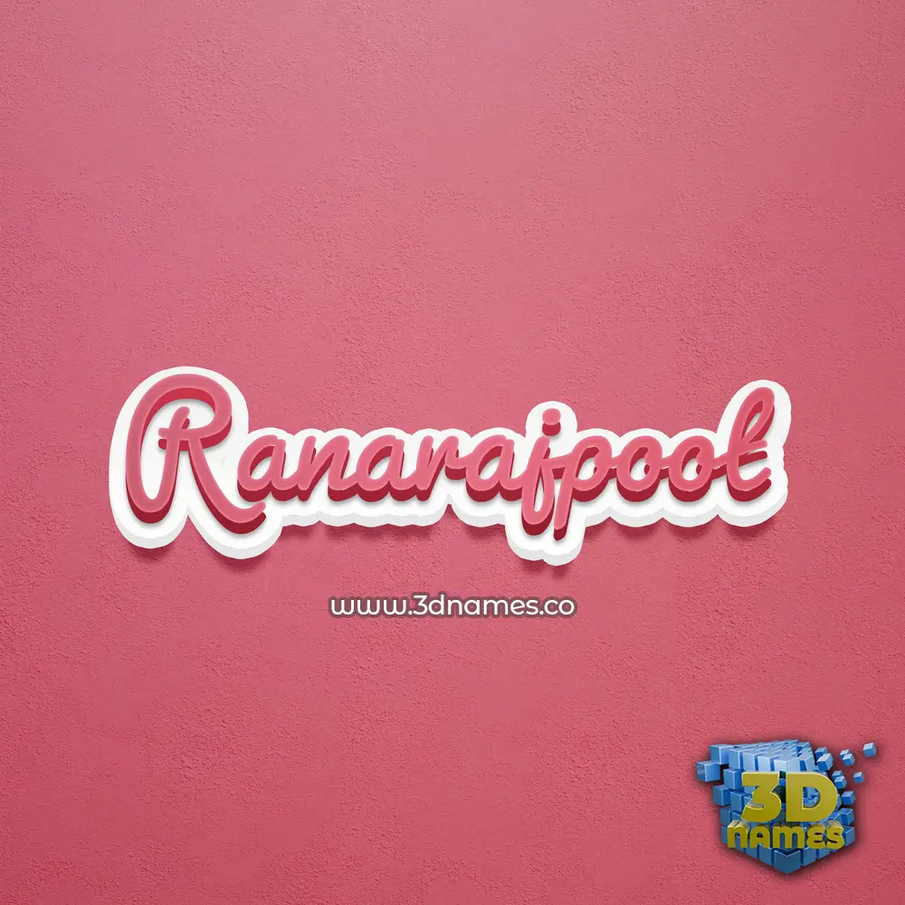 ranarajpoot in Red Scribble style - 3D name wallpaper