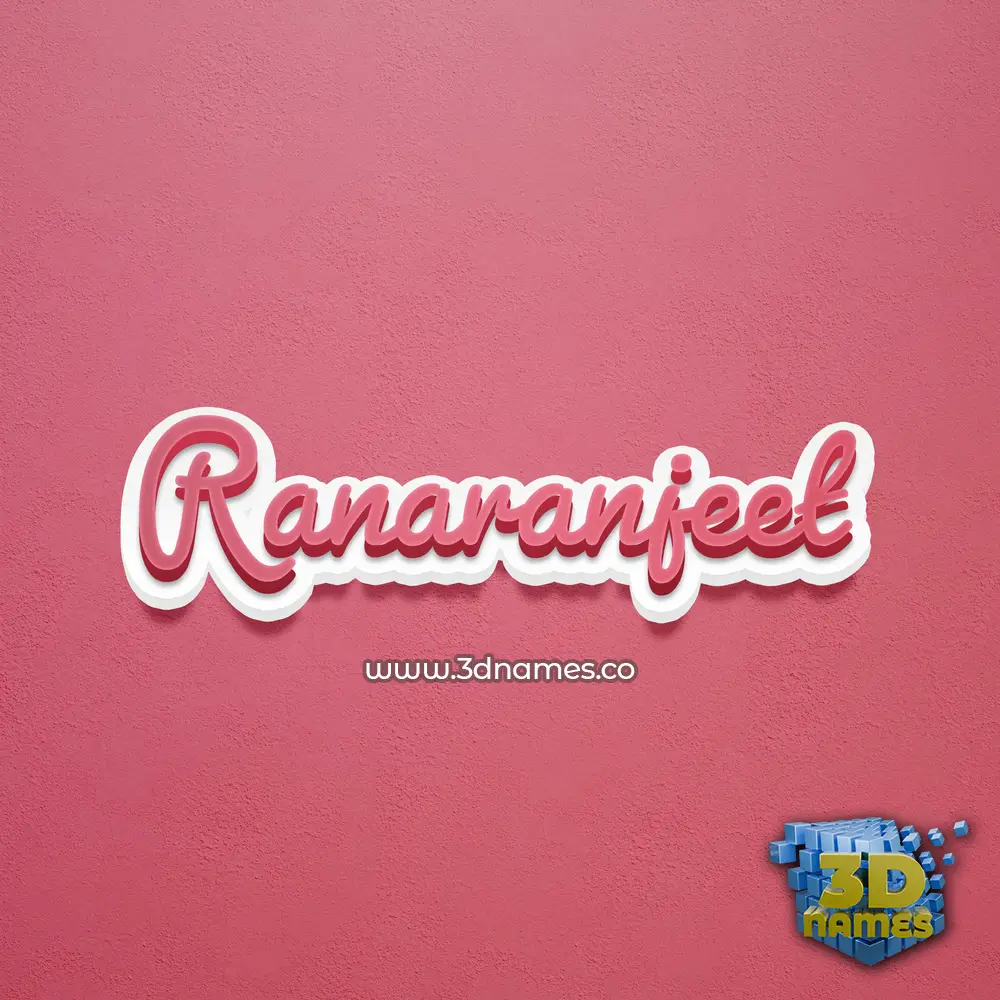 ranaranjeet in Red Scribble style - 3D name wallpaper