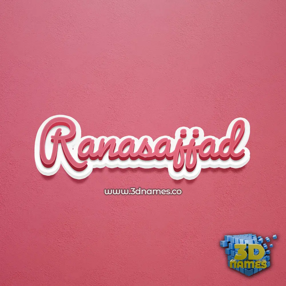 ranasajjad in Red Scribble style - 3D name wallpaper